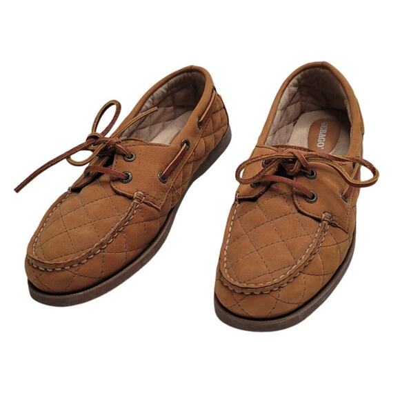 Sebago Women's Coast Two-Eye Quilted Boat Shoe,Quilted Tan, 8 M US - Picture 2 of 7